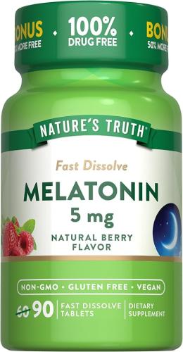 NATURES TRUTH MELATONIN 5MG 90 TAB ميلاتونين سريعة...