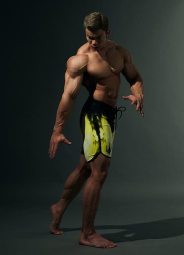 شورت فيزيك اسود واصفر نار مشتعلة V6