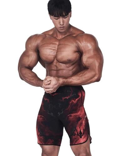 شورت فيزيك اسود واحمر نار ي Hell Fire Red