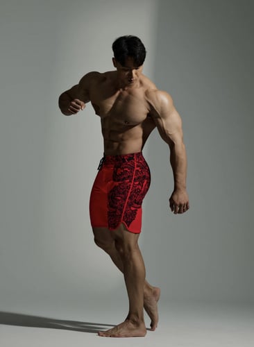 شورت فيزيك التنين القلب الاحمر والاسود V6