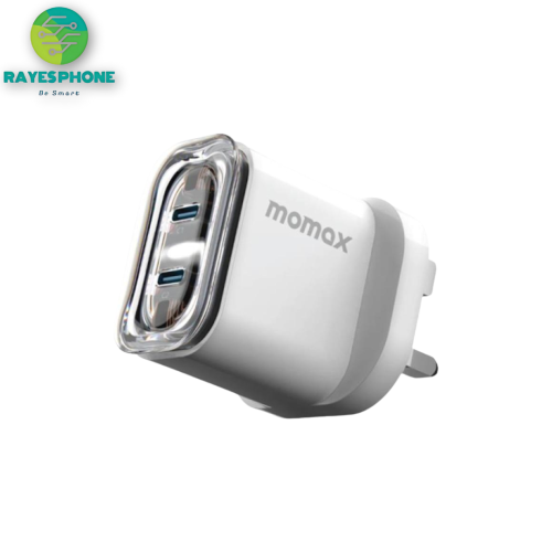 MOMAX - فيش جداري بمنفذين تايب سي بقوة 35 واط بتقن...