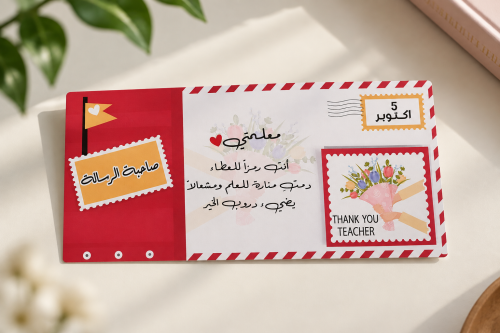 بطاقة اهداء مع ستيكر شكولاته