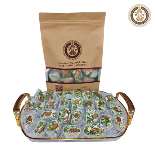 حلاوة حلقوم بيضاء بالفول السوداني