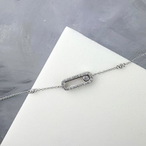 اسوارة فضة مرصعة بالزيركون