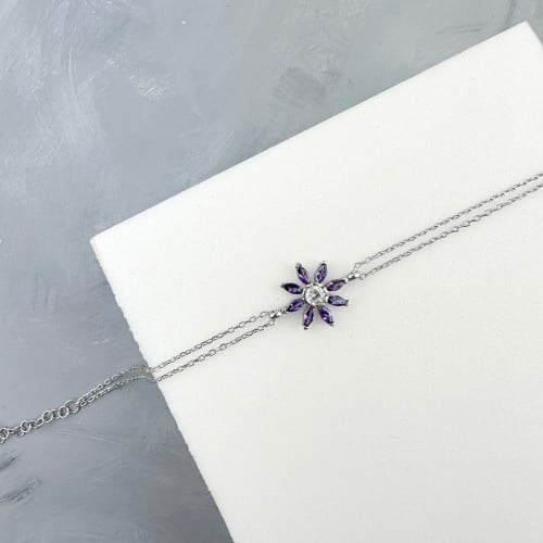 اسوارة فضة مرصعة بالزيركون