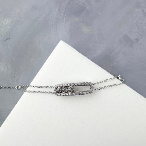 اسوارة فضة مرصعة بالزيركون