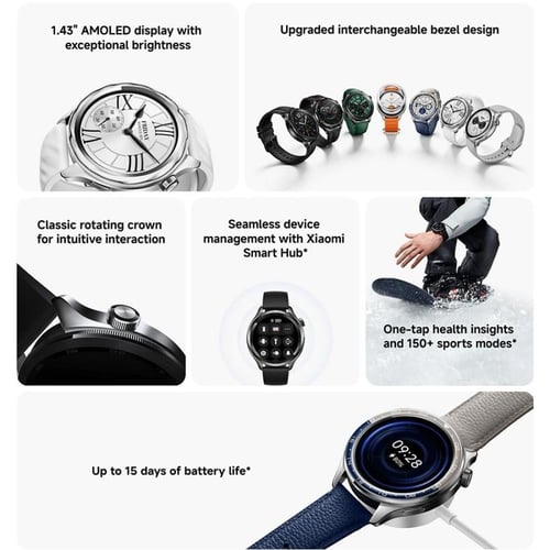 ساعة شاومي Watch S4 الذكية فضي