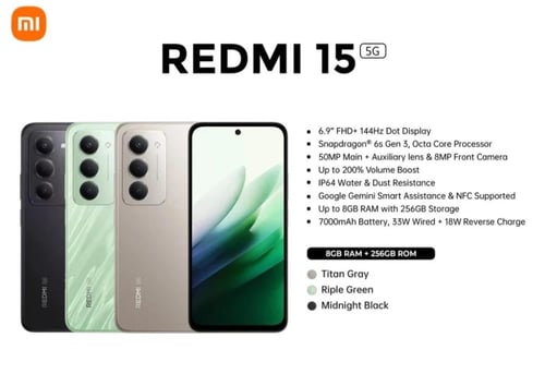 شاومي ريدمي 15 ذاكرة داخلية 256 جيجابايت وذاكرة را...