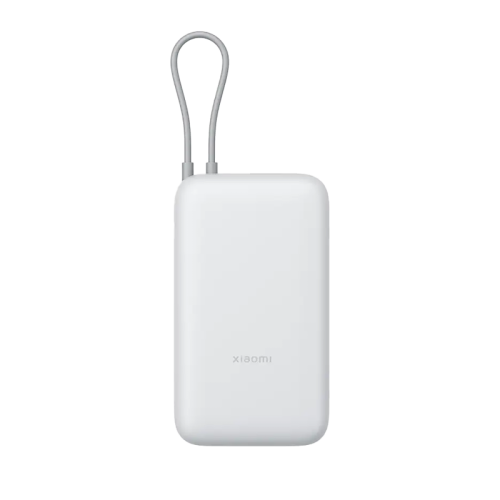 باور بنك شاومي مع سلك مدمج بمنفذ USB-C ومنفذ USB ب...