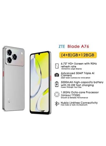 زد تي اي Blade A76 ذاكرة داخلية 128 جيجابايت وذاكر...