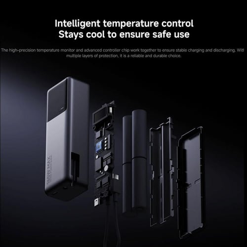 باور بنك شاومي بقوة 165 واط وسلك USB-C مدمج ثنائي...