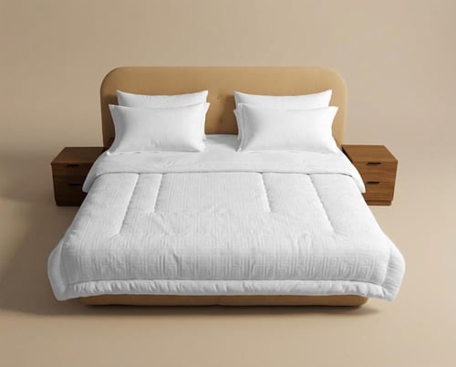 مفرش سرير نفرين بحشوة ثابتة - أبيض