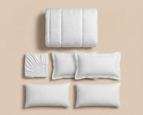 مفرش سرير نفر ونص بحشوة ثابتة - أبيض