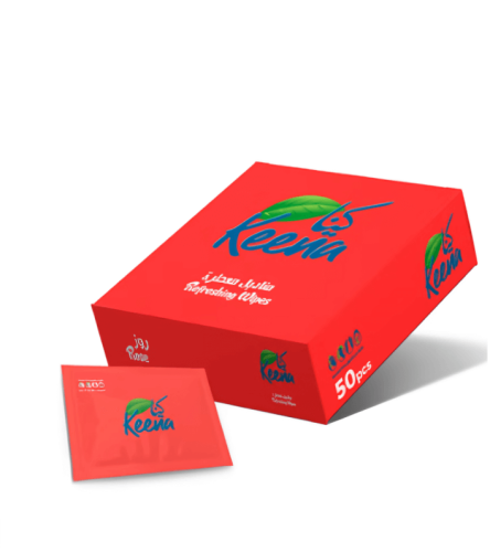 منديل معطر بغلاف احمر برائحة روز 6*9 سم/العدد 50 م...