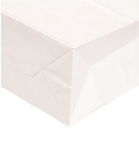 كيس ورق أبيض عرضي بيد-31.5*25*12سم/12كيس