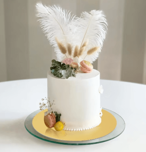 قاعدة كيك دائري ذهبي واسود 18سم/16 قاعدة