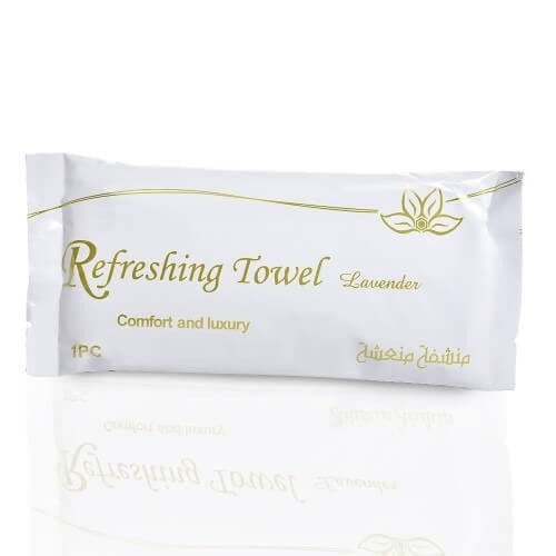 منشفه معطرة برائحة اللافندر غلاف ابيض وذهبي / العد...