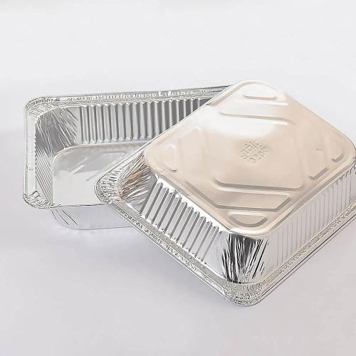 صحون ألمنيوم مستطيل مع الغطاء 33*26*6سم-3200مل/الع...