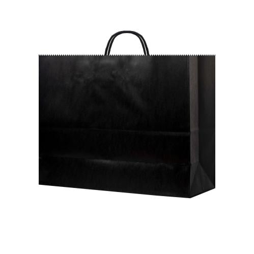 كيس ورق أسود عرضي بيد-31.5*25*12سم/12كيس