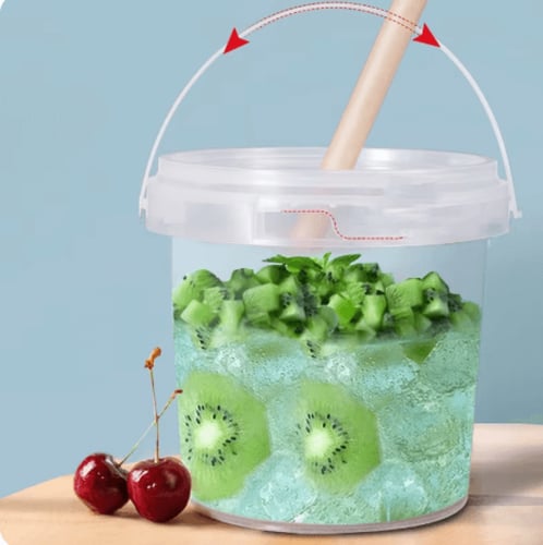 سطل بلاستيك اسطواني دائري - 500 مل-12 حبة