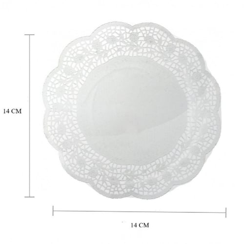 ورق دانتيل دائري أبيض متعدد الاستخدام 16.5 سم-العد...