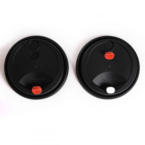 غطاء أسود دائري + قلب أحمر مقاس 12-14-16 أنز / الع...