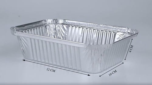 صحون ألمنيوم مستطيل مع الغطاء 12*10*4سم-250مل/ الع...