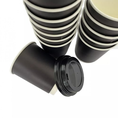 اكواب ورقية اسود 2 طبقة 9أنز / العدد 25 كوب