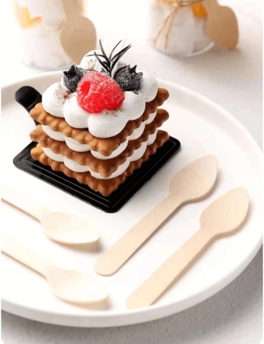 ملاعق خشبية للطعام -110مم/العدد 60 ملعقة