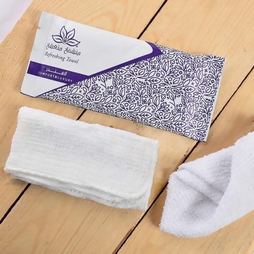 منشفه معطرة برائحة اللافندر غلاف ابيض وموفي / العد...