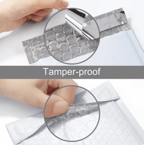 ظرف أبيض للشحن للطرود والطلبات بفقاعات حماية داخلي...