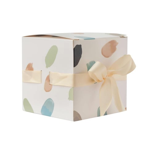 علبة فاخرة للكيك والحلويات لون أبيض بنمط تيرازو وش...