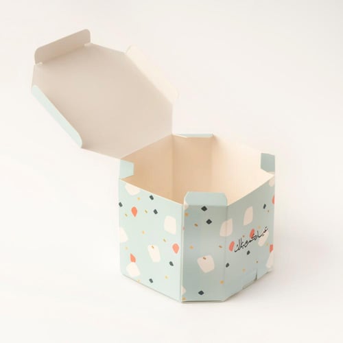 علب التوزيعات الفاخرة لون سماوي بنمط تيرازو/العدد...