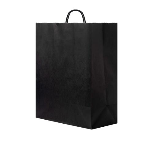 كيس ورق أسود طولي بيد-33*25*13سم/12كيس
