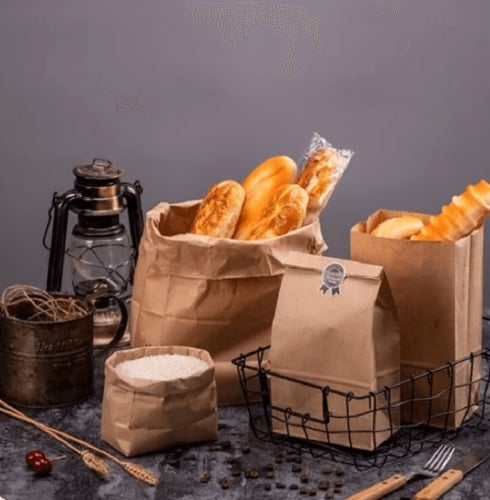 أكياس ورقية كرافت بقاعدة مسطحة -32*18*11سم/50كيس