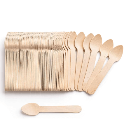 ملاعق خشبية للطعام -110مم/العدد 60 ملعقة