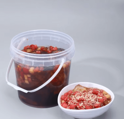 سطل بلاستيك اسطواني دائري - 500 مل-12 حبة