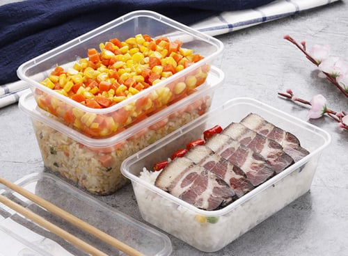 علب بلاستيك للميكروويف بغطاء شفاف -1000 مل/العدد 1...