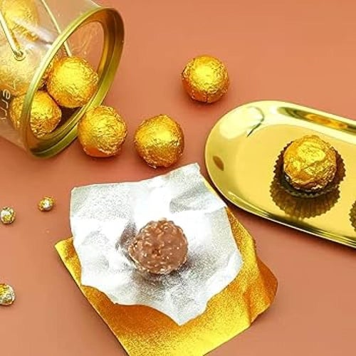 ورق تغليف شوكولاتة ألمنيوم – ذهبي