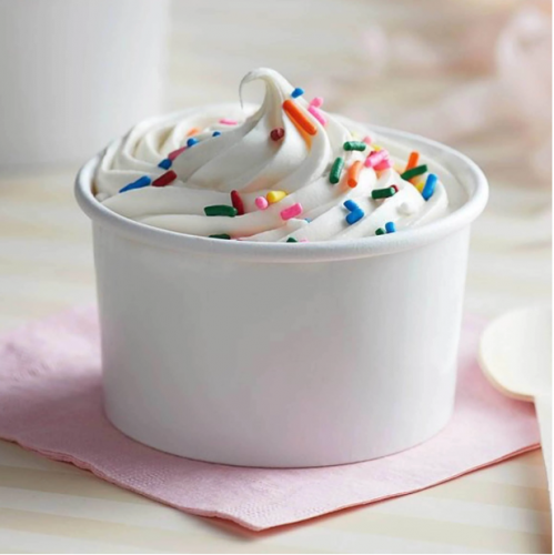 كوب ورق ابيض دائري للأيس كريم -8انز /العدد 25 كوب