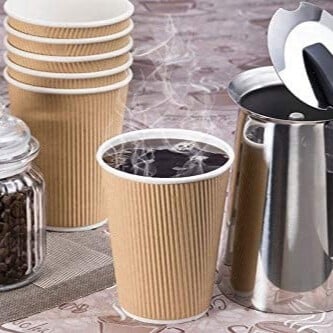 أكواب ورقية صحاري بدون غطاء مموجة 3 طبقات -12 أنز...