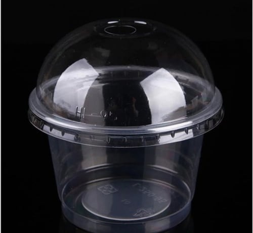 غطاء قبة بلاستيك شفاف للأكواب الورقية واكواب الآيس...