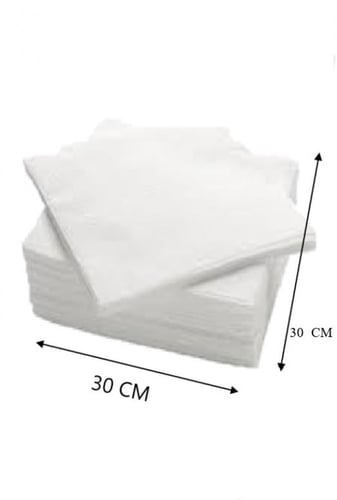 منديل سفرة ورقية أبيض 30*30 - 1 طبقة/العدد100منديل