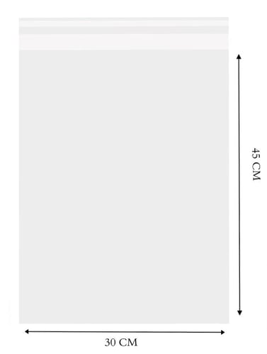 كيس بلاستيك شفاف للملابس اغلاق لاصق-30*45 سم/100 ك...