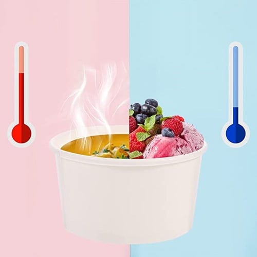 كوب ورق ابيض للأيس كريم 4انز-العدد 25 كوب