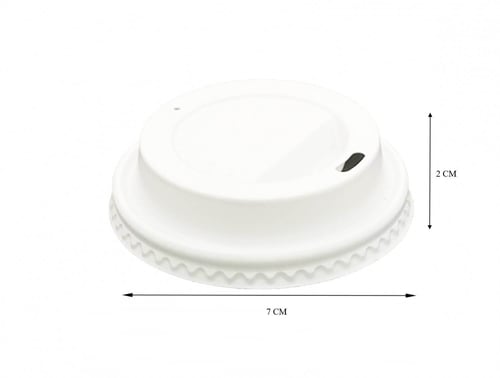 غطاء مسطح أبيض لكاسات الورق - 7 أنز / العدد 50 غطا...