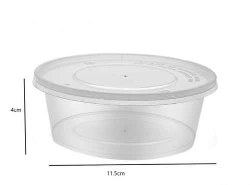 وعاء بلاستيك دائري للميكروويف بغطاء شفاف -10 أنز/...