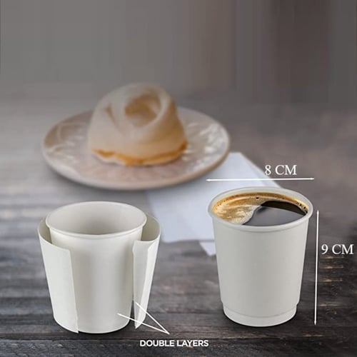 اكواب ورقية ابيض 2 طبقة 9أنز / العدد 25 كوب