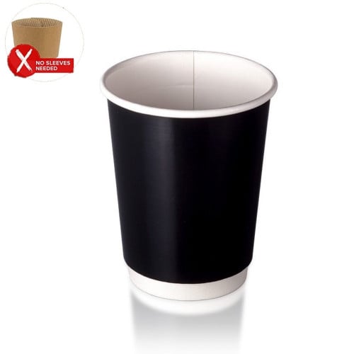 اكواب ورقية اسود 2 طبقة 12 أنز / العدد 25 كوب