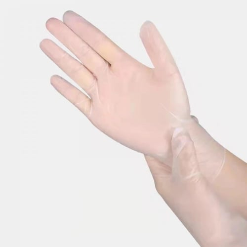 قفاز فينيل شفاف وسط بدون بودر/العدد 70 قفاز